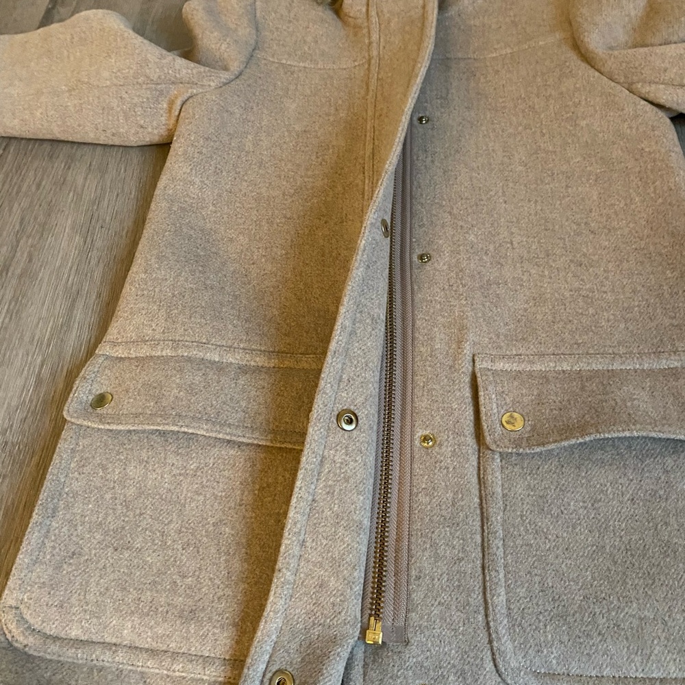 J. Crew Vail Parka Wool Blend Coat in Heather Tan Size 00 - Picture 10 of 16